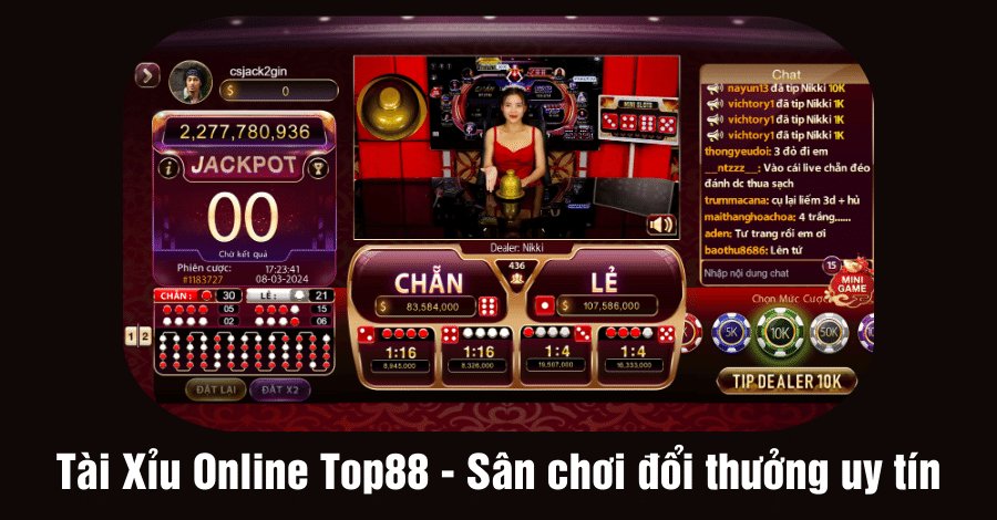 Tài Xỉu Online Top88 - Sân chơi đổi thưởng uy tín hàng đầu