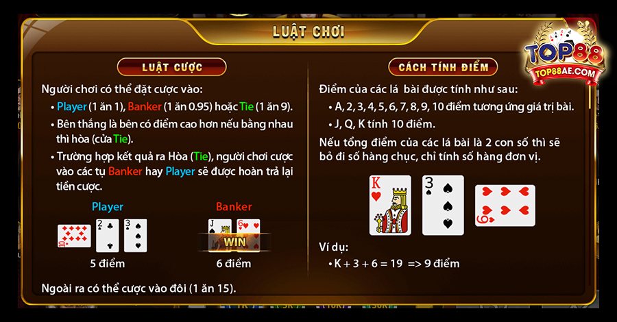 Luật chơi baccarat online