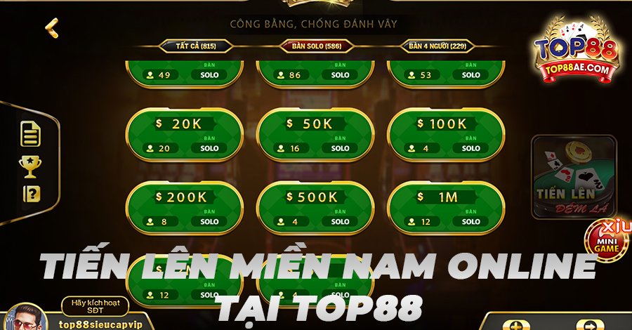 Cùng cao thủ đánh Tiến lên miền nam online Top88